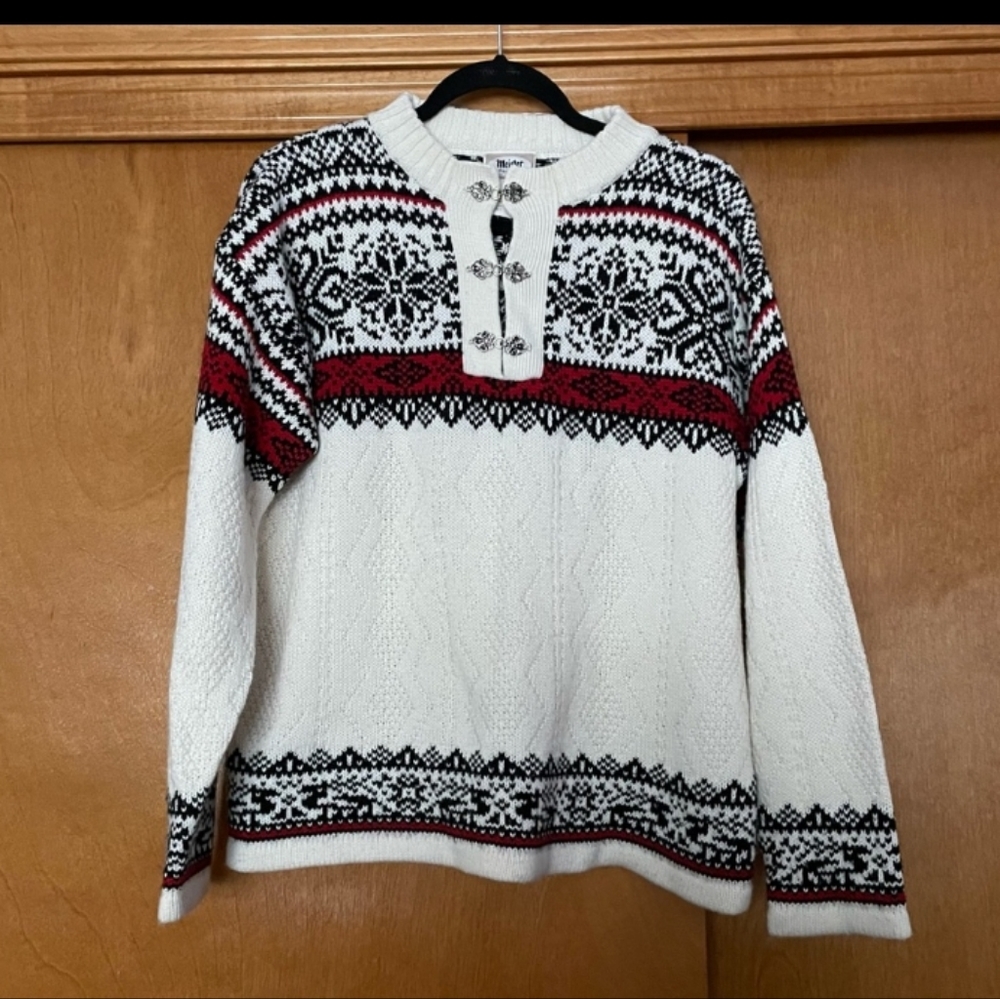 Vintage Meister Fair Isle Nordic Wool Blend Sweater Size Medium